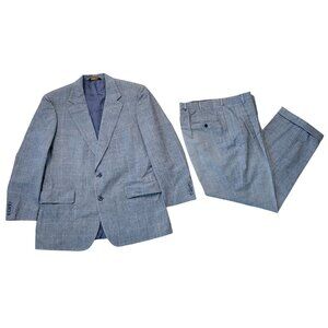 Brooks Brothers Gray Glen Plaid Wool Suit Jacket Pants 42 Reg